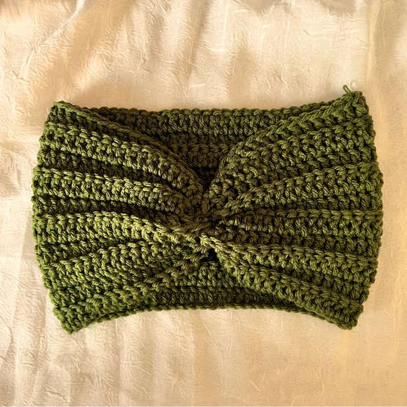 Hand Crafted Accessories - Crochet Headband, Head Wrap, Ear Warmer - Dark Green